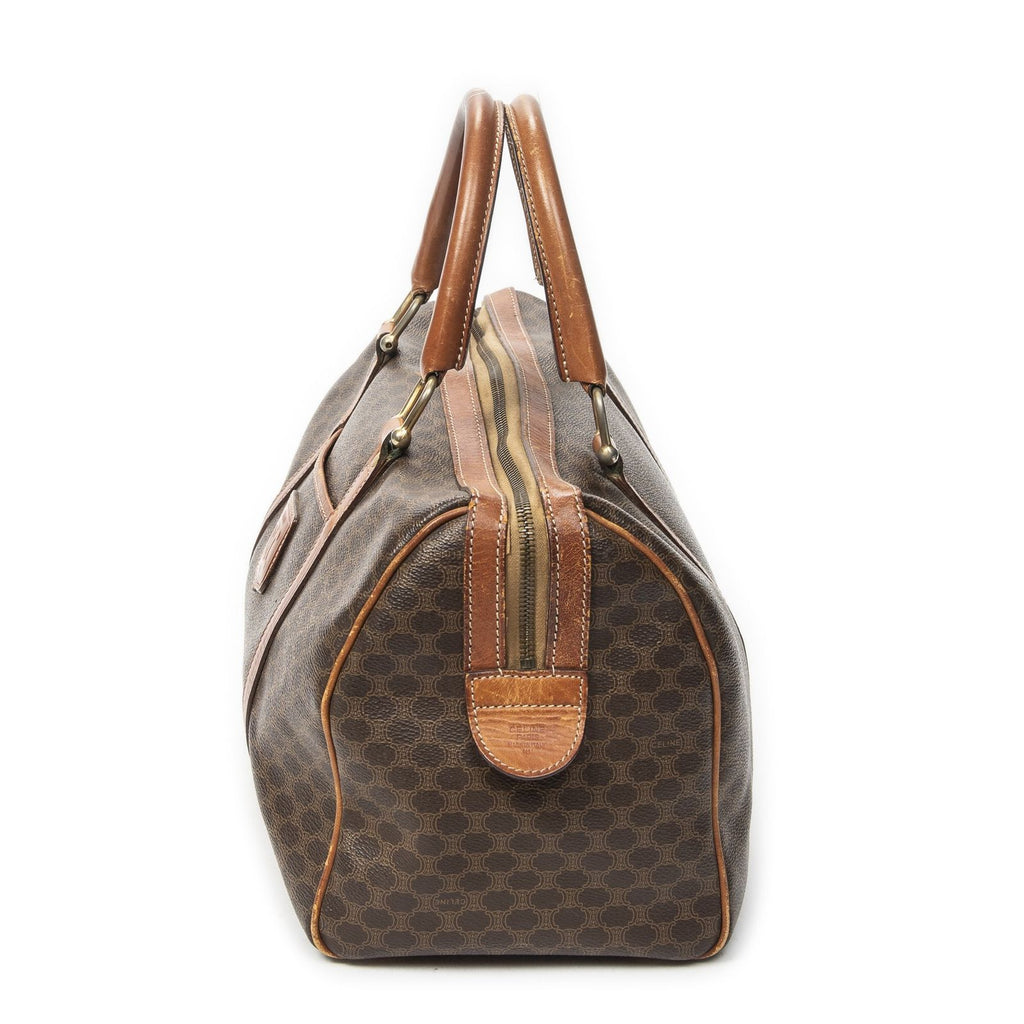 Celine Boston Brown Macadam Canvas Shoulder — view 3