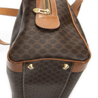 Celine Vintage Small Boston Brown Tan Macadam Canvas Shoulder — view 7