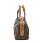 Celine Vintage Small Boston Brown Tan Macadam Canvas Shoulder — view 3