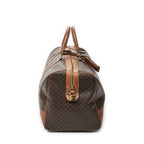 Celine Vintage Travel Boston Brown Macadam Canvas Shoulder — view 4
