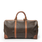 Celine Vintage Travel Boston Brown Macadam Canvas Shoulder — view 5