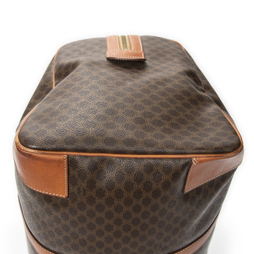 Celine Vintage Travel Boston Brown Macadam Canvas Shoulder — view 7