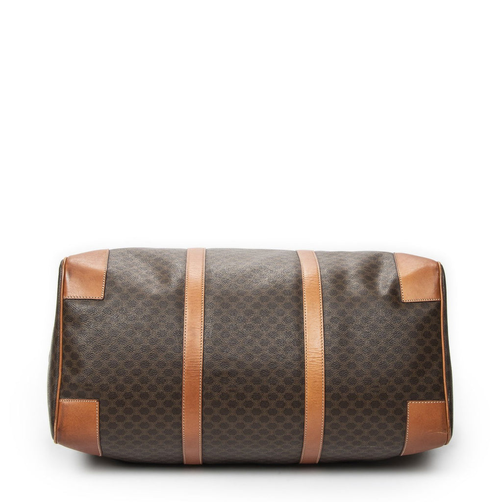Celine Vintage Travel Boston Brown Macadam Canvas Shoulder — view 6