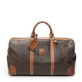 Celine Vintage Travel Boston Brown Macadam Canvas Shoulder