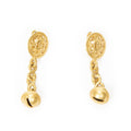 Chanel CC Bell Dangle Clip on Earrings Gold Plated