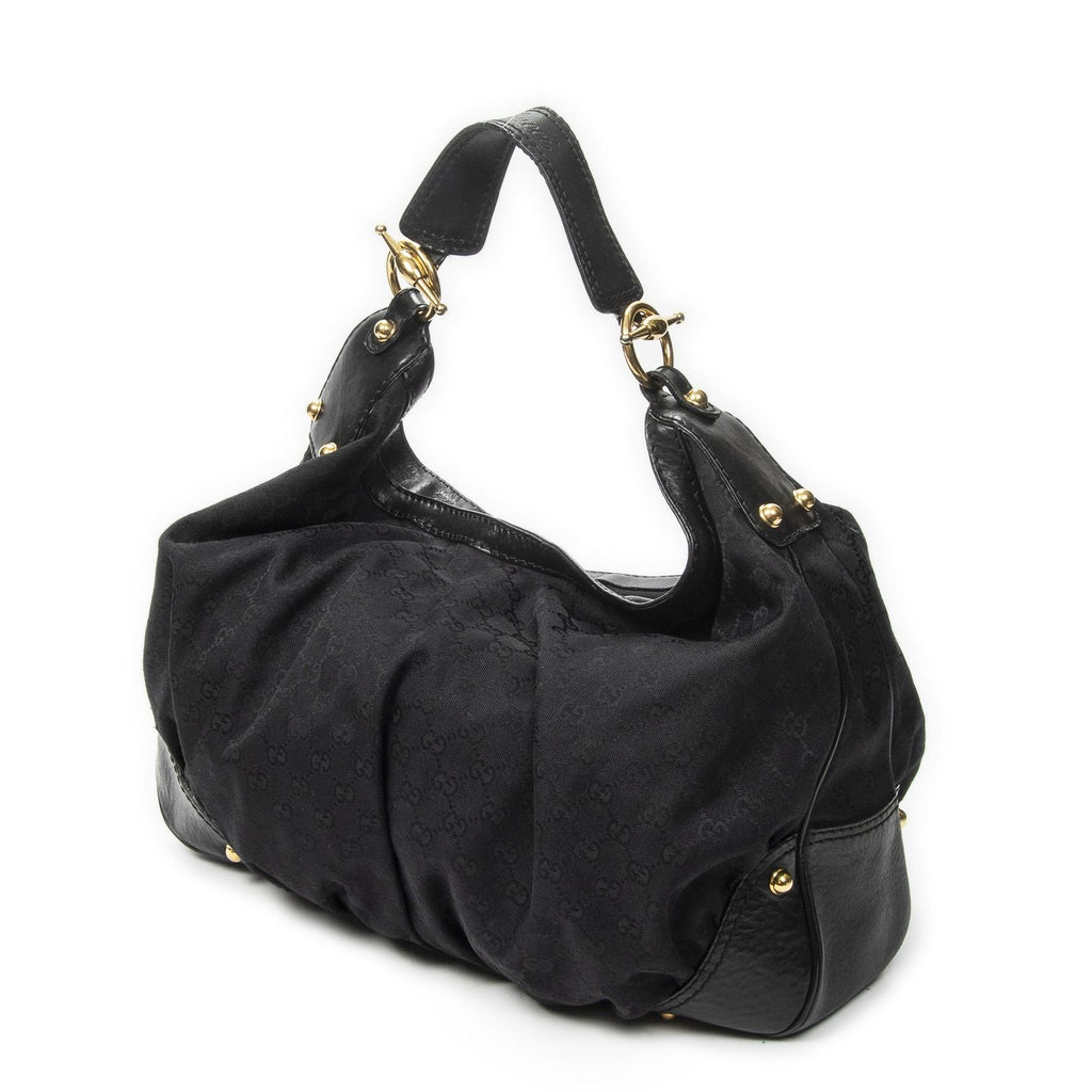 Gucci Large Jackie Hobo Black GG Canvas — view 2