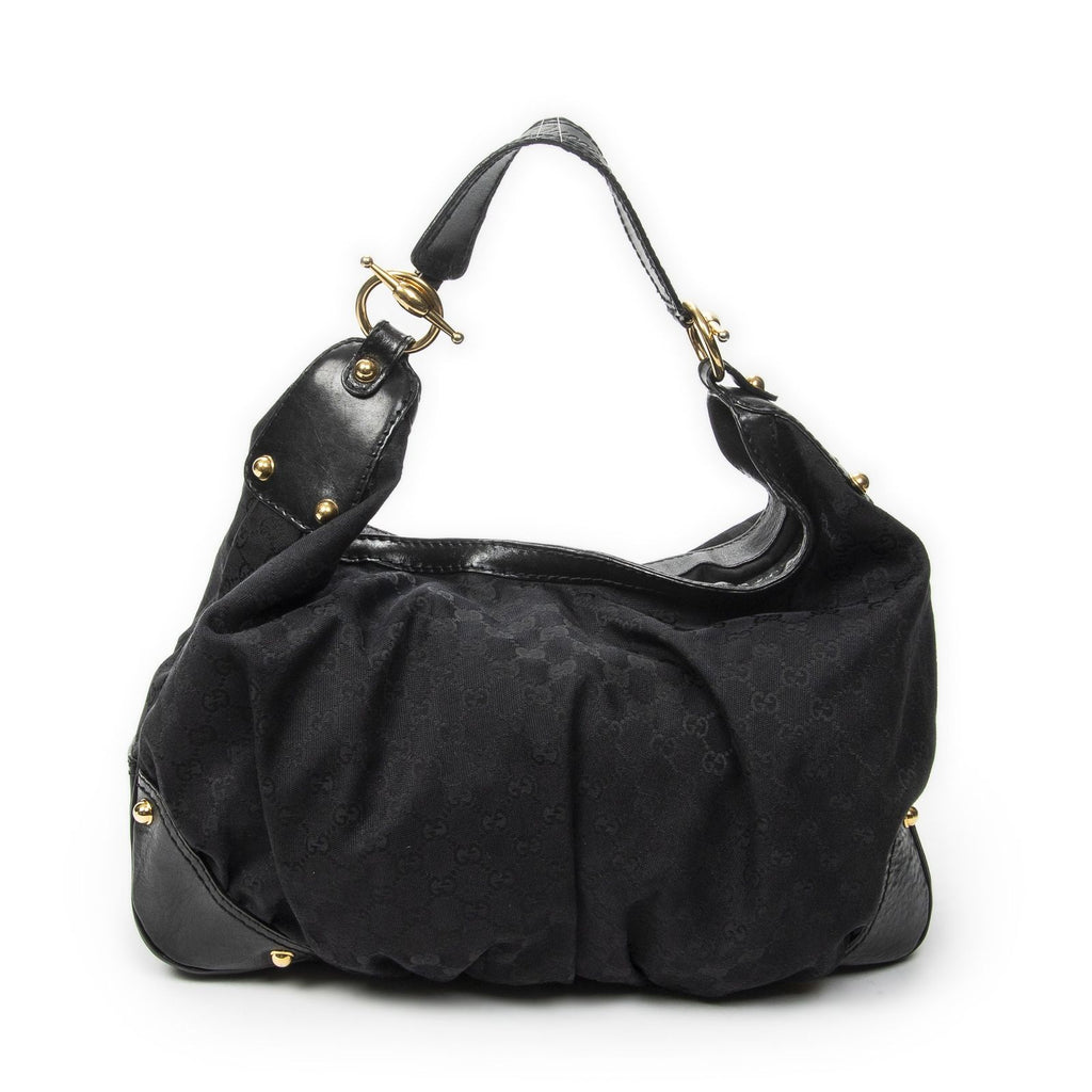 Gucci Large Jackie Hobo Black GG Canvas