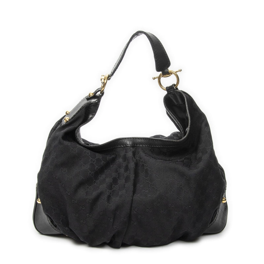 Gucci Large Jackie Hobo Black GG Canvas — view 5