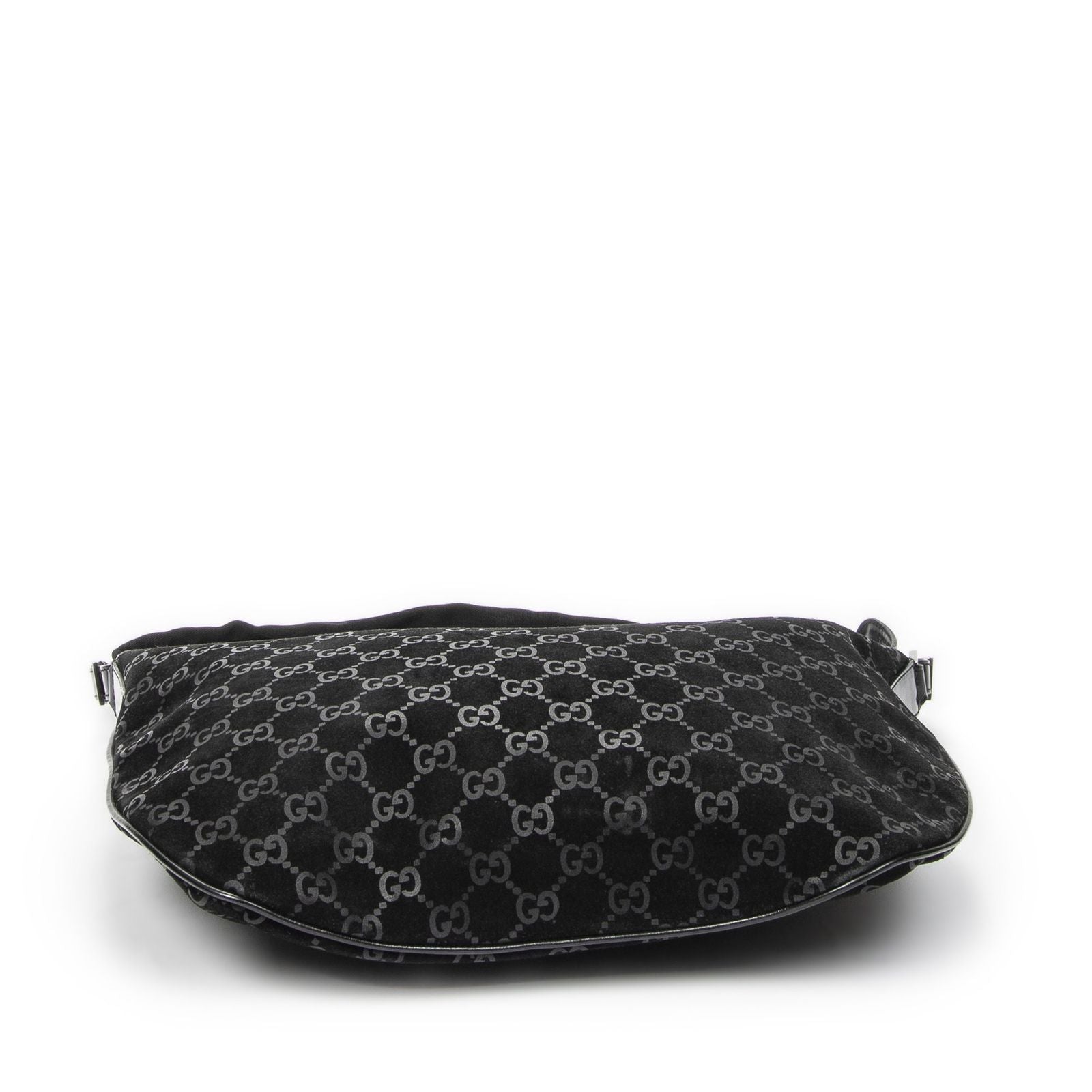 Gucci Half Moon Hobo Black GG Suede Leather — view 6