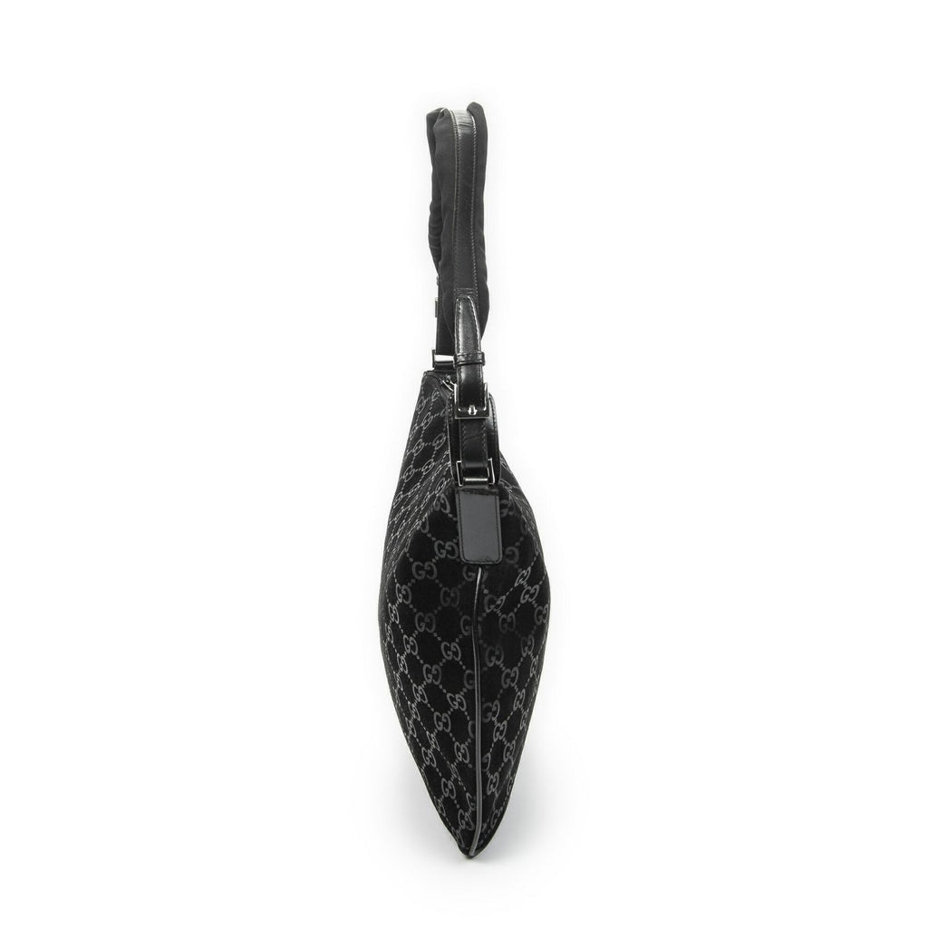 Gucci Half Moon Hobo Black GG Suede Leather — view 4