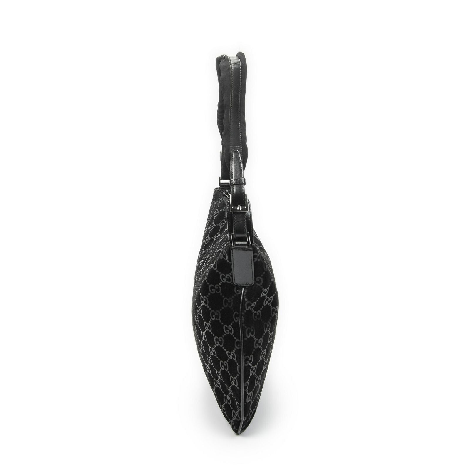 Gucci Half Moon Hobo Black GG Suede Leather — view 4