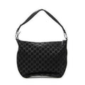 Gucci Half Moon Hobo Black GG Suede Leather