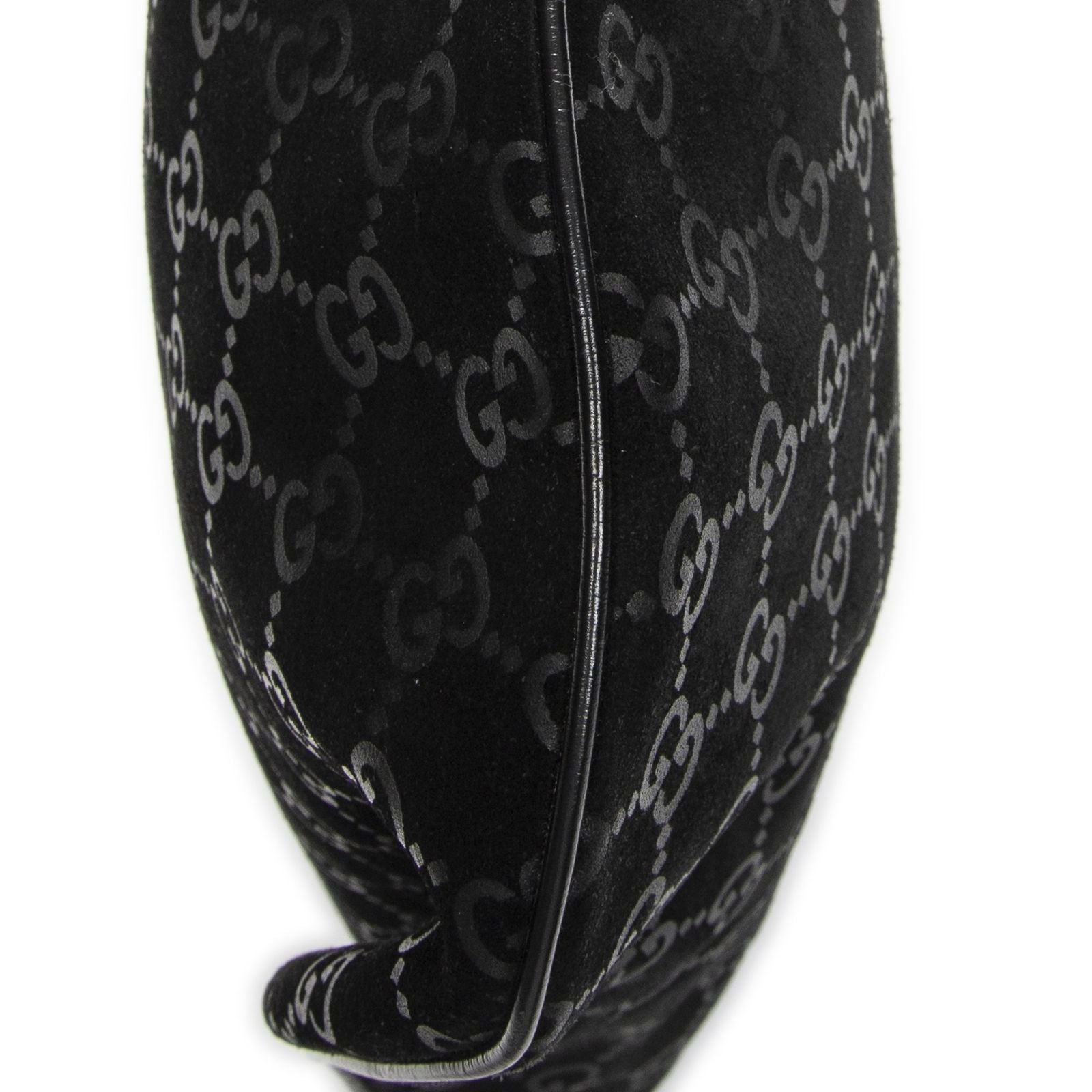 Gucci Half Moon Hobo Black GG Suede Leather — view 7