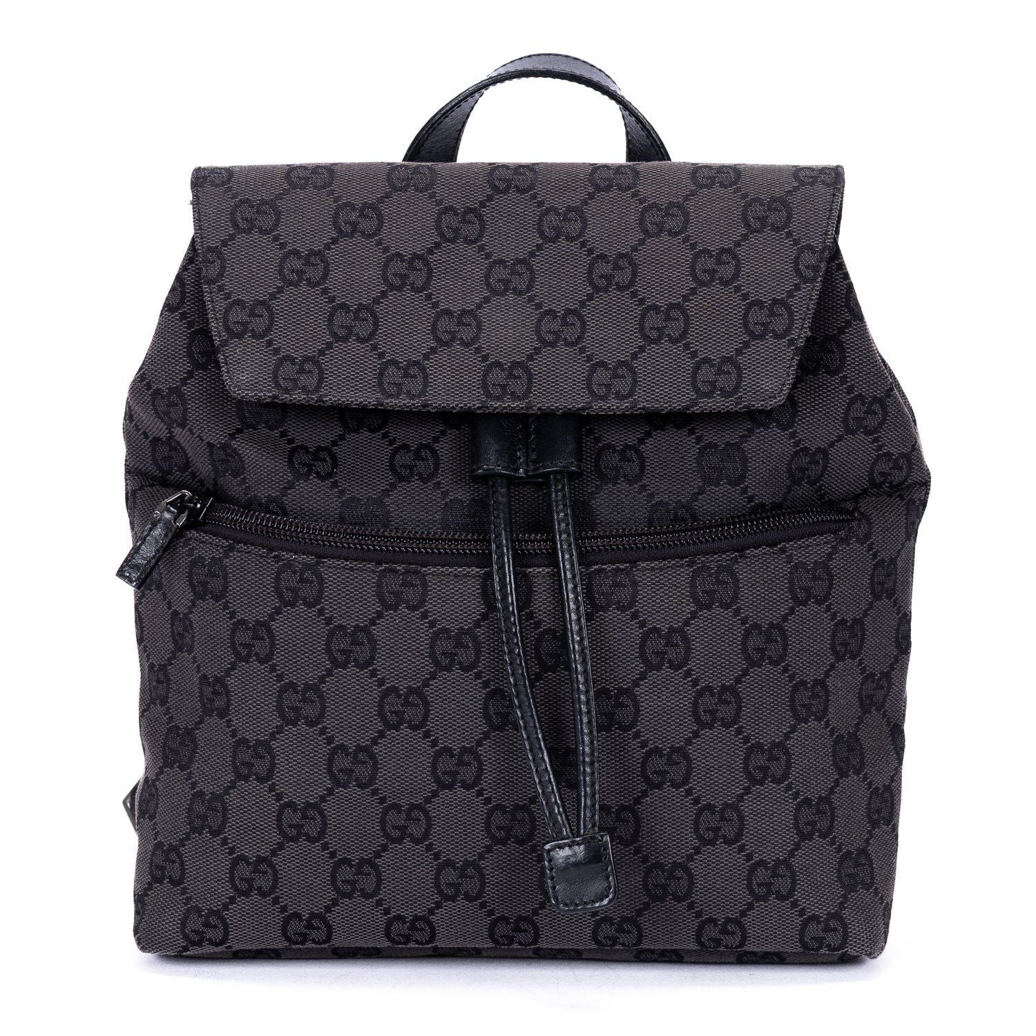 Gucci Front Pocket Backpack Black Monogram Canvas