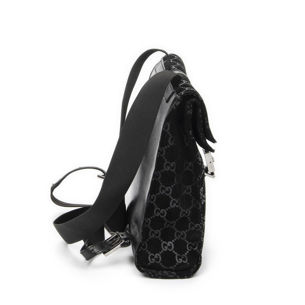 Gucci Jackie Backpack Black GG Suede Leather — view 4