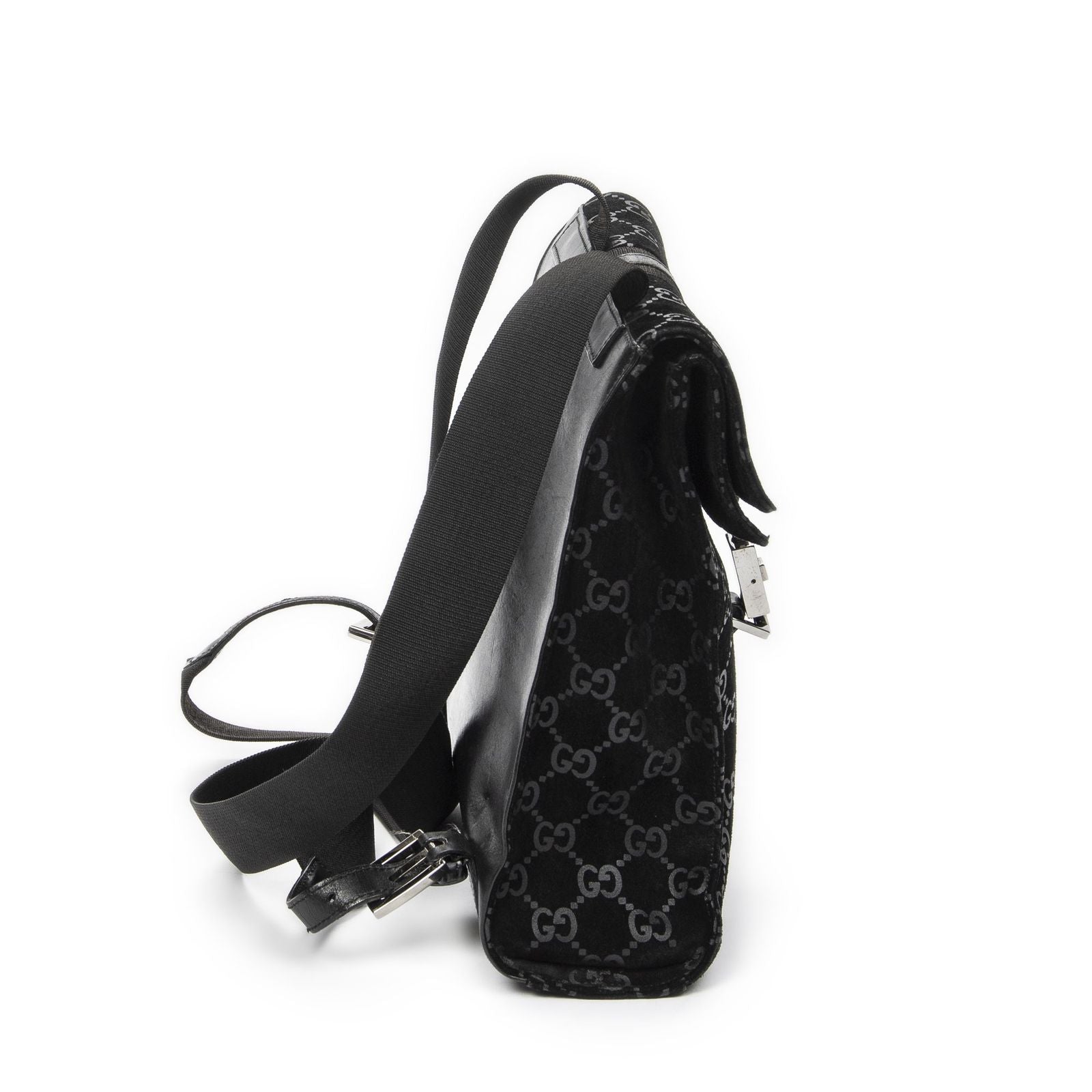 Gucci Jackie Backpack Black GG Suede Leather — view 4