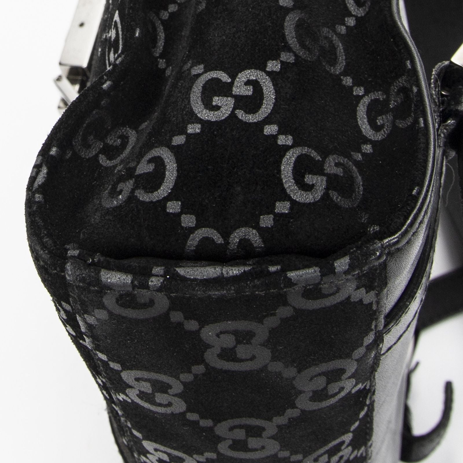 Gucci Jackie Backpack Black GG Suede Leather — view 8