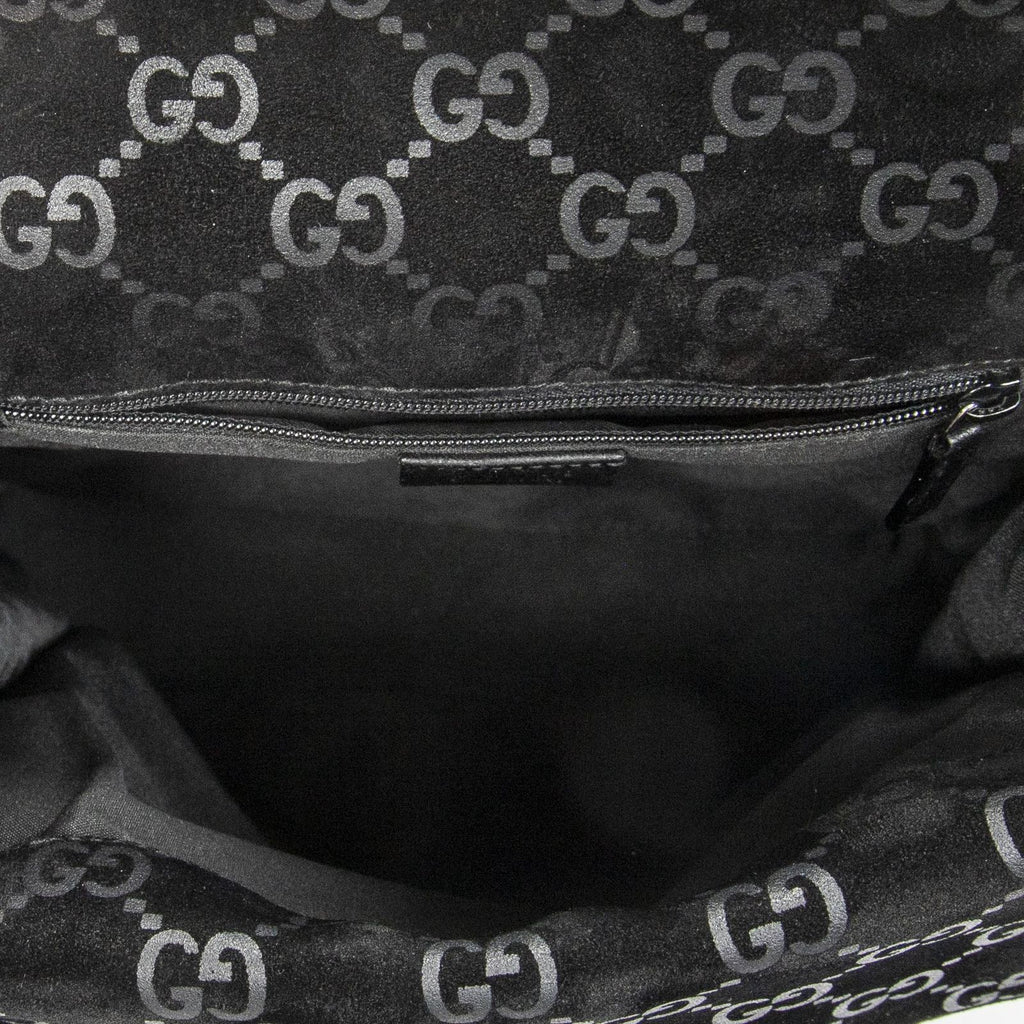 Gucci Jackie Backpack Black GG Suede Leather — view 9