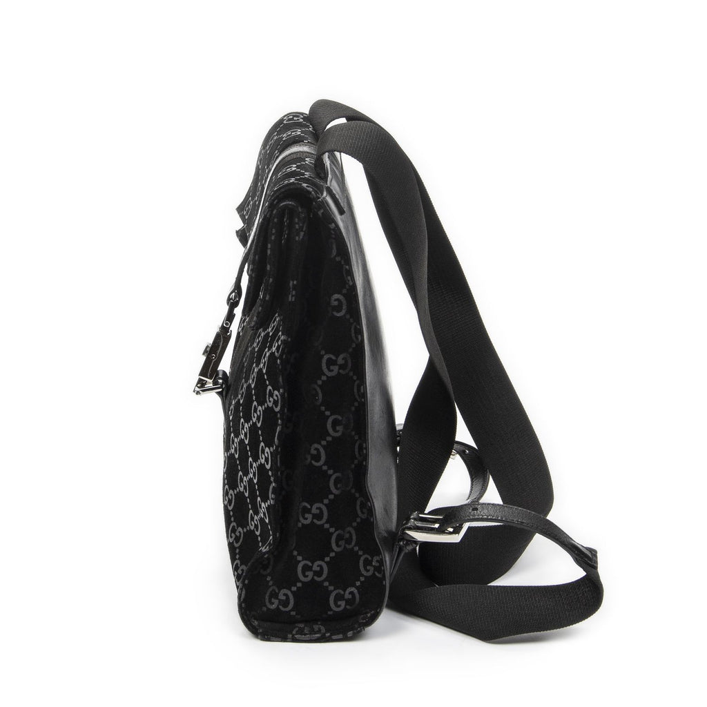 Gucci Jackie Backpack Black GG Suede Leather — view 3