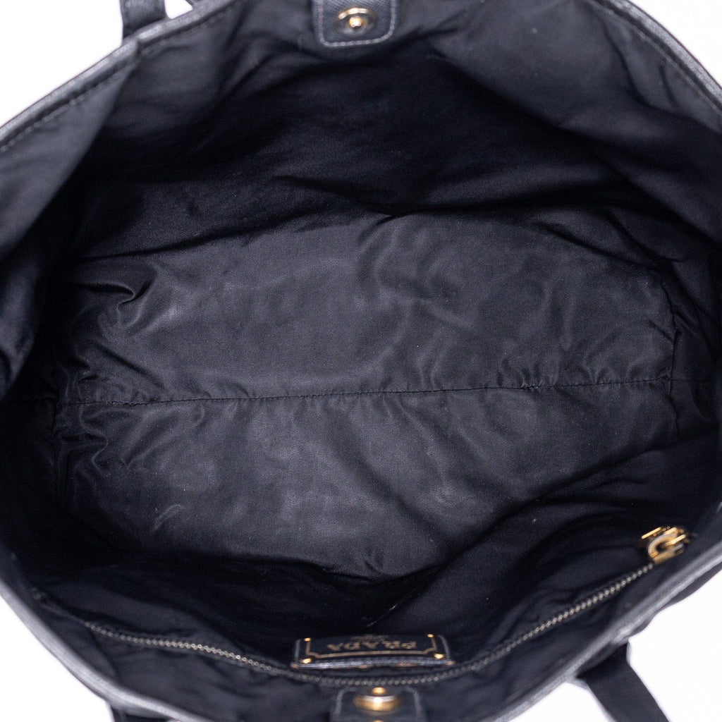 Prada Shopping Tote Black Nylon Canvas — view 9