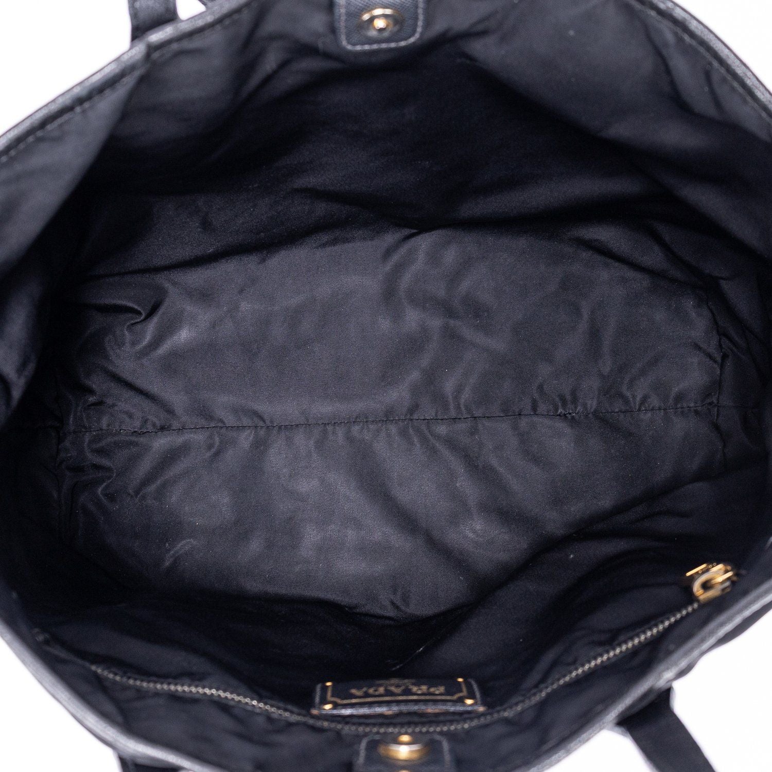 Prada Shopping Tote Black Nylon Canvas — view 9