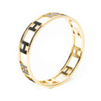Hermes Rondo Ash Bangle Gold Black Plated Bracelet