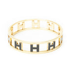 Hermes Rondo Ash Bangle Gold Black Plated Bracelet — view 2