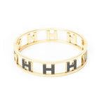 Hermes Rondo Ash Bangle Gold Black Plated Bracelet — view 3
