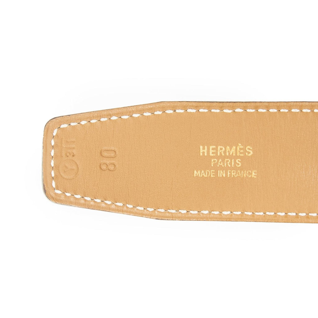 Hermes Constance Belt 32 Navy Brown Box Leather — view 4