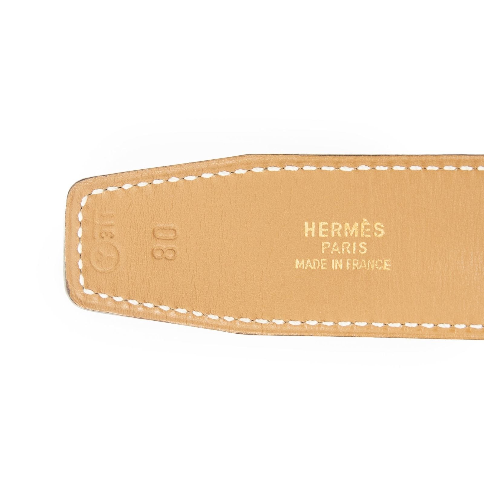 Hermes Constance Belt 32 Navy Brown Box Leather — view 4