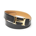 Hermes Constance Belt 32 Black Brown Box Leather