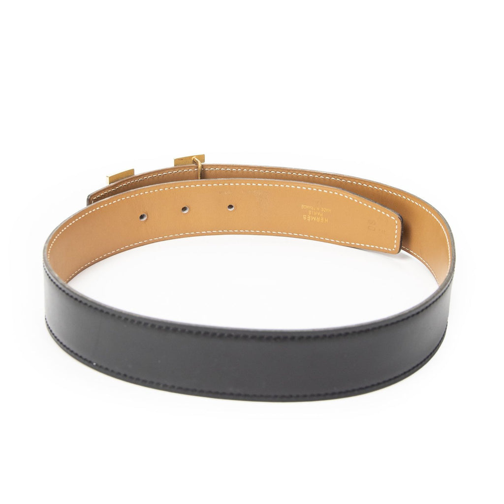 Hermes Constance Belt 32 Black Brown Box Leather — view 3