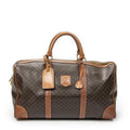 Celine Vintage Travel Boston Brown Macadam Canvas Shoulder