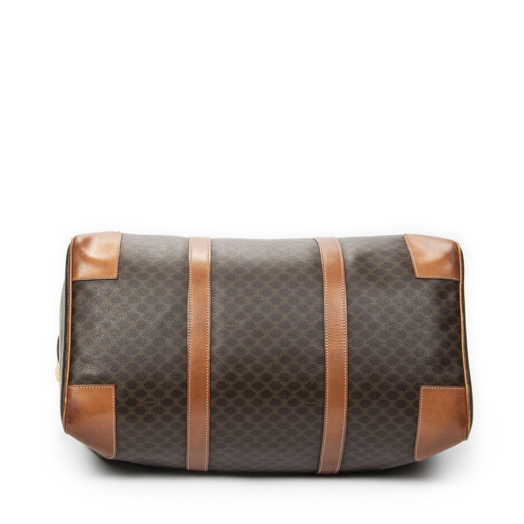 Celine Vintage Travel Boston Brown Macadam Canvas Shoulder — view 6