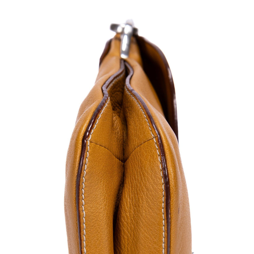 Prada CC Logo Fringe Chain Shoulder Beige Vitello Daino Messenger — view 8