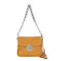 Prada CC Logo Fringe Chain Shoulder Beige Vitello Daino Messenger