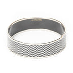 Hermes Enamel Bangle Black White Zigzag Motifa Bracelet — view 3