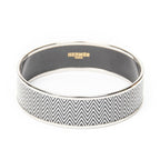Hermes Enamel Bangle Black White Zigzag Motifa Bracelet — view 2