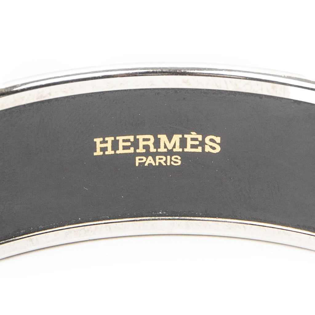 Hermes Enamel Bangle Black White Zigzag Motifa Bracelet — view 4
