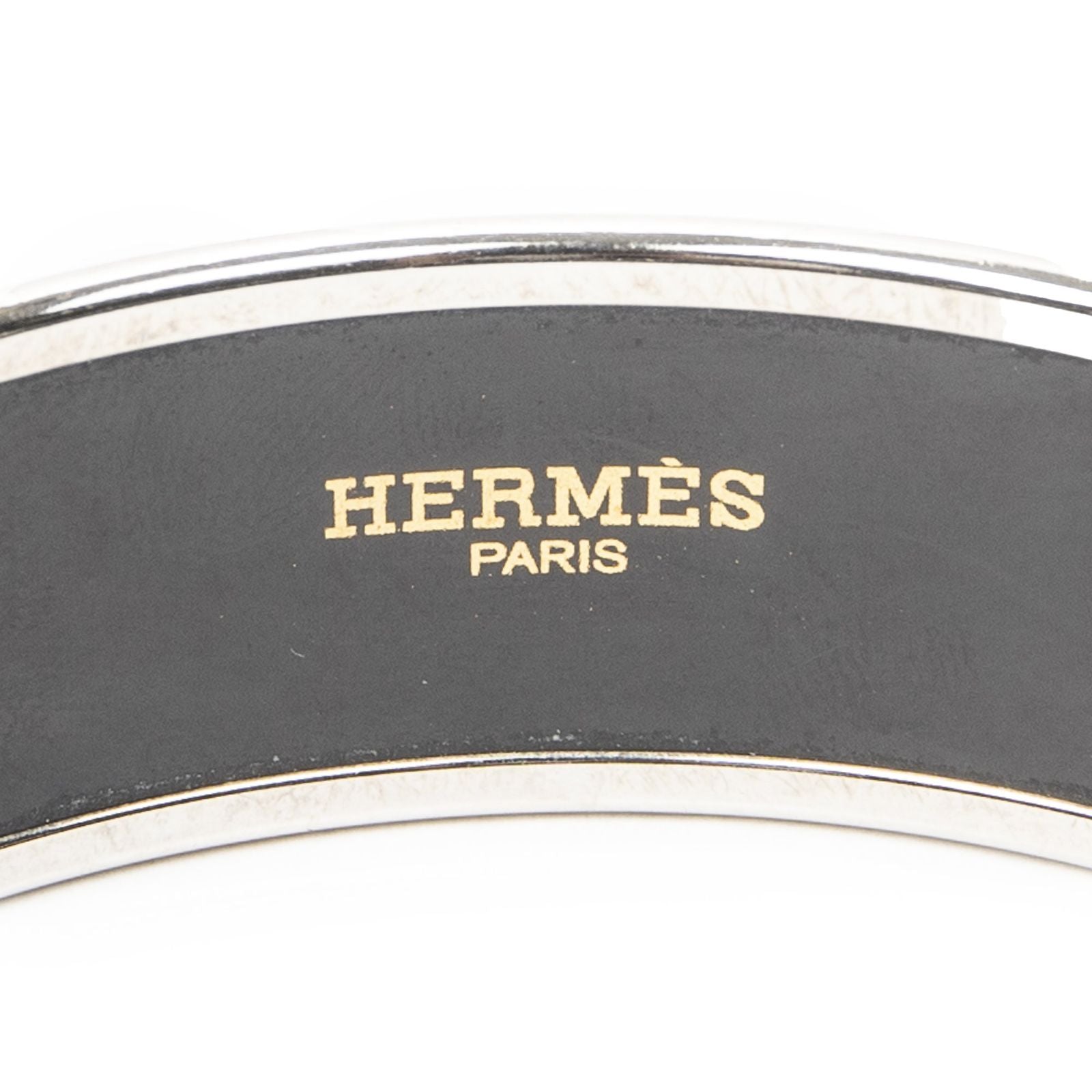 Hermes Enamel Bangle Black White Zigzag Motifa Bracelet — view 4