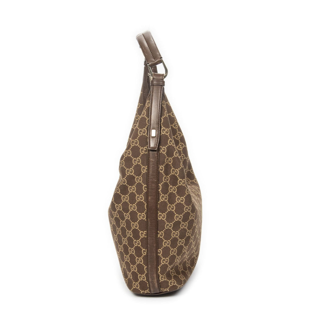 Gucci Vintage Mini Zip Hobo Brown GG Canvas — view 3