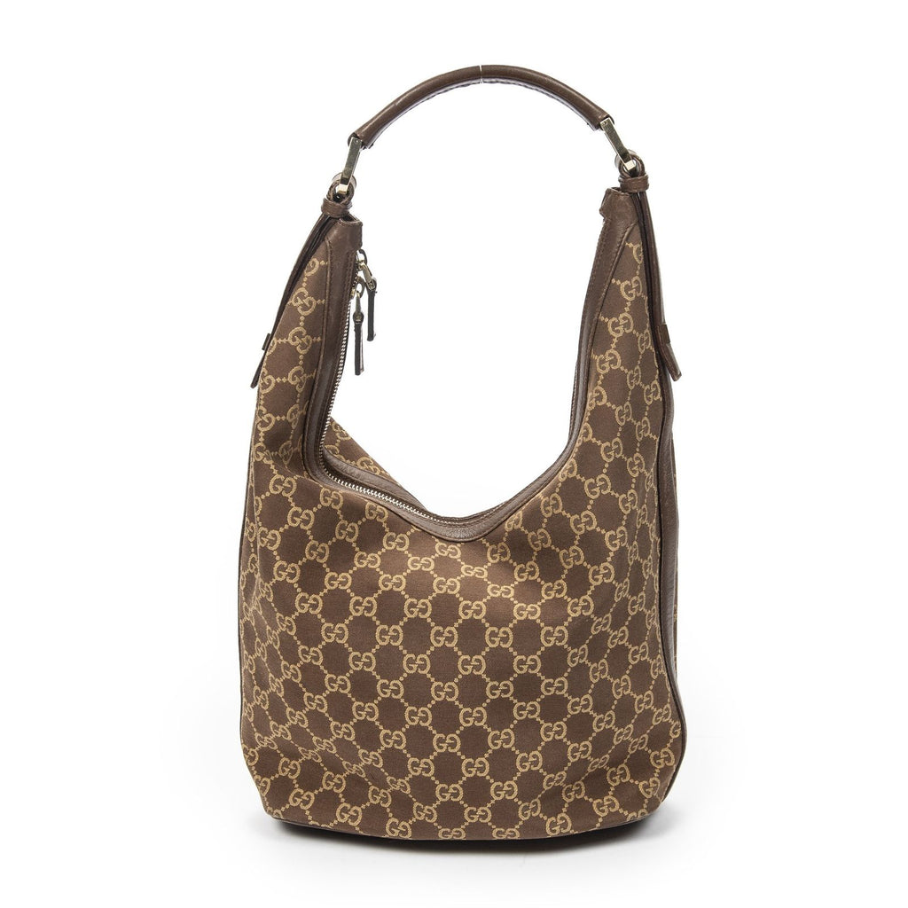 Gucci Vintage Mini Zip Hobo Brown GG Canvas — view 5