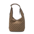Gucci Vintage Mini Zip Hobo Brown GG Canvas