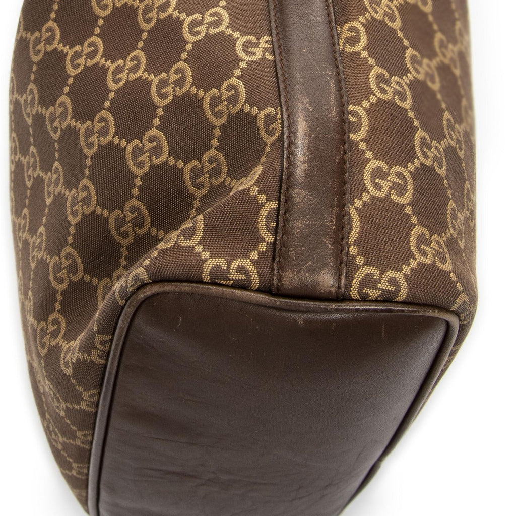 Gucci Vintage Mini Zip Hobo Brown GG Canvas — view 8