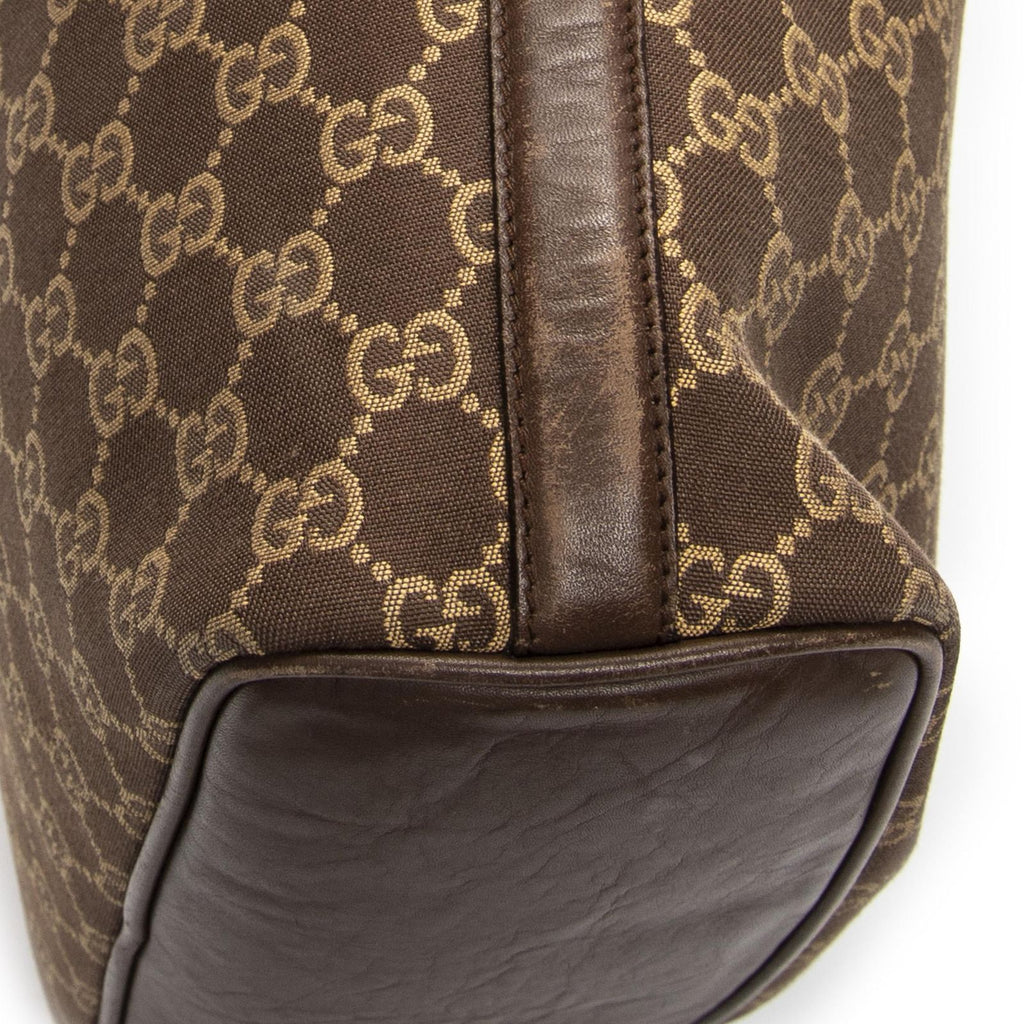 Gucci Vintage Mini Zip Hobo Brown GG Canvas — view 7