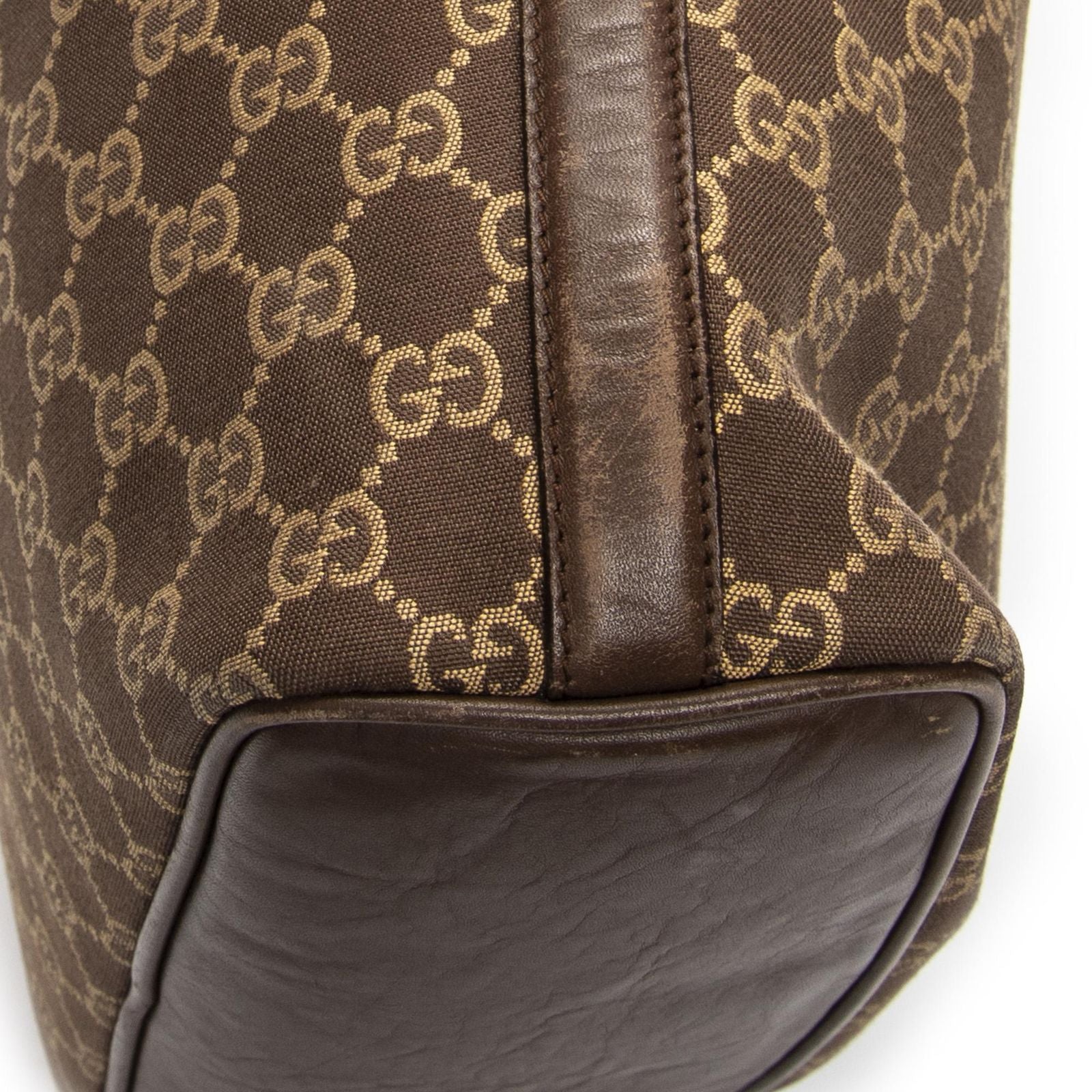 Gucci Vintage Mini Zip Hobo Brown GG Canvas — view 7