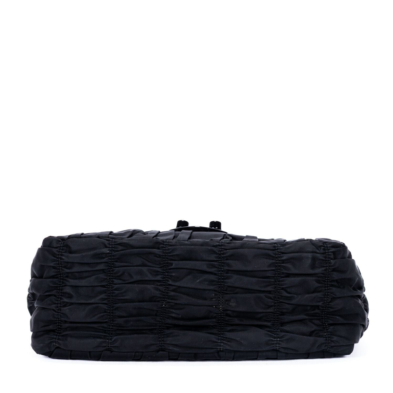 Prada Tessuto Gaufre Chain Bag Black Nylon Canvas — view 6