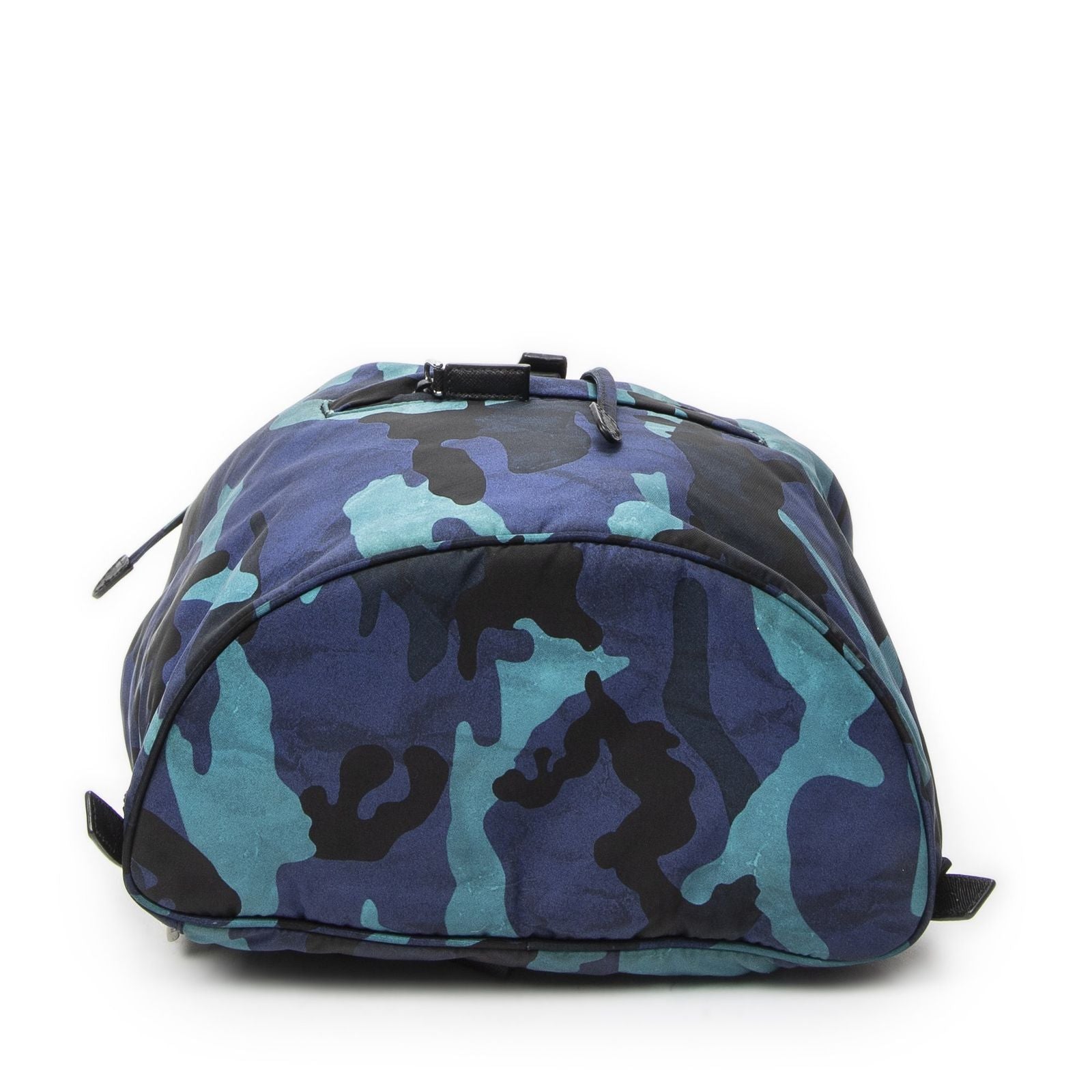 Prada Drawstring Backpack Blue Black Camouflage Nylon — view 6