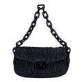 Prada Tessuto Gaufre Chain Bag Black Nylon Canvas