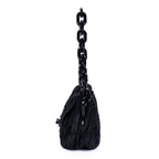 Prada Tessuto Gaufre Chain Bag Black Nylon Canvas — view 3